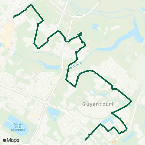 Île-de-France Mobilités E. Viollet-le-Duc <> St-Quentin - Gare rout. des Prés - Dépose map