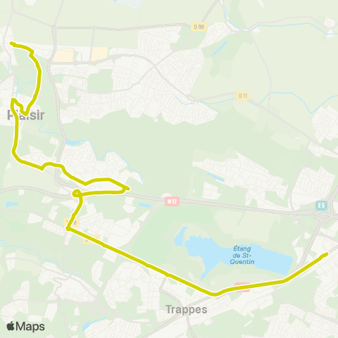 Île-de-France Mobilités Gare de Plaisir Grignon - Quai 2 <> St-Quentin - Gare rout. Paul Delouvrier map