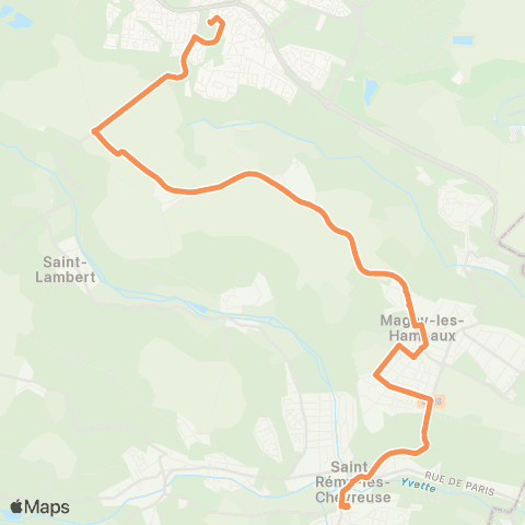 Île-de-France Mobilités Collège Hélène Boucher <> Gare de St-Rémy-les-Chevreuse map