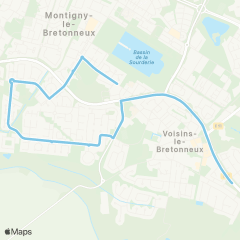 Île-de-France Mobilités Collège Champollion <> La Bretonnière map