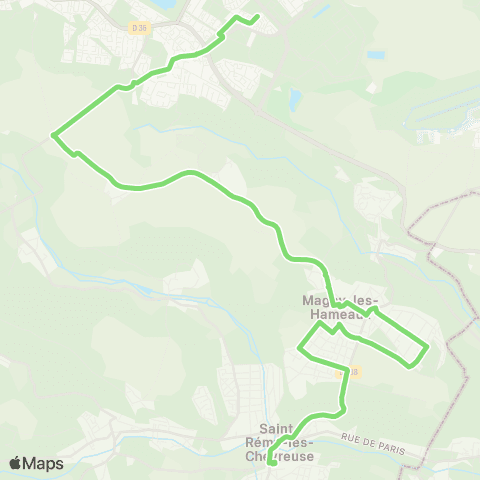 Île-de-France Mobilités E. Viollet-le-Duc <> Gare de St-Rémy-les-Chevreuse map