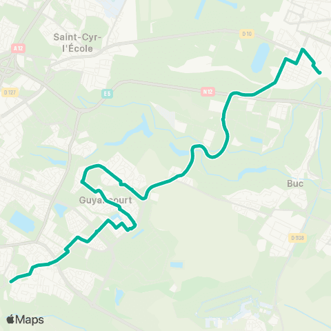 Île-de-France Mobilités Chamfleury <> Versailles Chantiers Gare - Quai B map