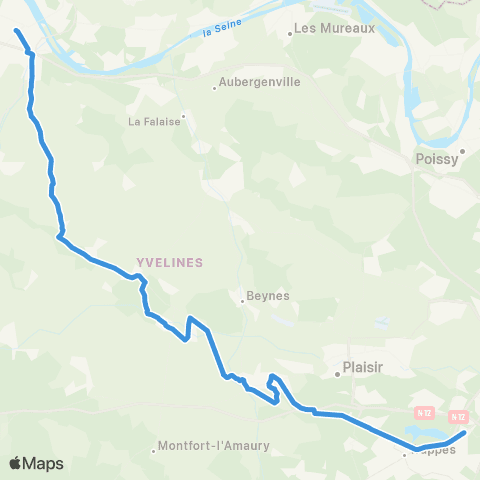 Île-de-France Mobilités Gare rout. de Mantes-la-Ville - Quai 26 <> St-Quentin - Gare rout. Paul Delouvrier map