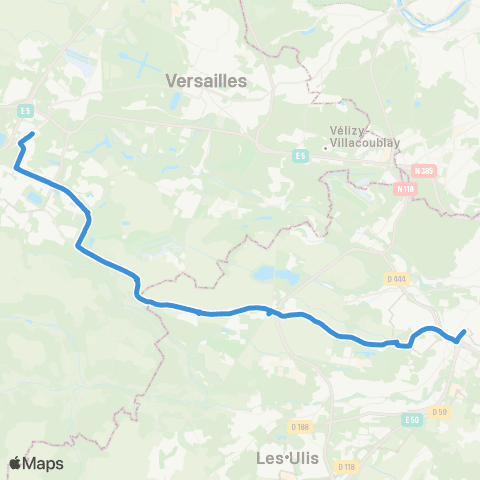 Île-de-France Mobilités St-Quentin - Gare rout. des Prés <> Gare de Massy - Palaiseau map