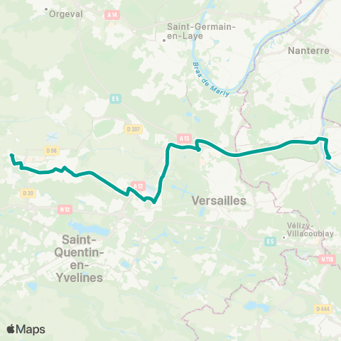 Île-de-France Mobilités Métro Pont de Sèvres <> Gare de Plaisir Grignon - Quai 1 map