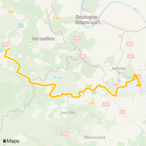 Île-de-France Mobilités Aéroport d'Orly 1-2-3 - A3 <> St-Quentin - Gare rout. des Prés - Dépose map