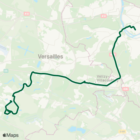 Île-de-France Mobilités Villaroy <> Place Jules Guesde map