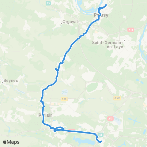 Île-de-France Mobilités St-Quentin - Gare rout. Paul Delouvrier <> Gare rout. N. (A5) map