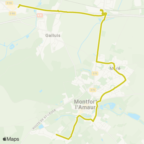 Île-de-France Mobilités Gare de Montfort-l'Amaury - Méré <> Bois Renoult map
