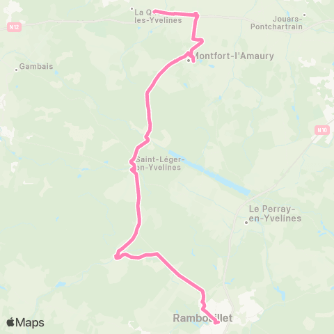 Île-de-France Mobilités Collège Racinay <> Gare de Montfort-l'Amaury - Méré map