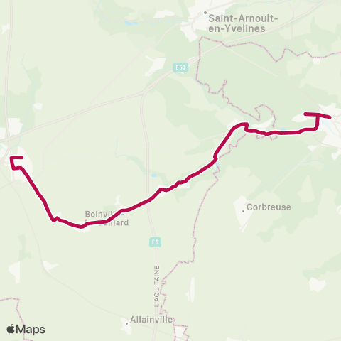 Île-de-France Mobilités Gare de Dourdan <> Champarts map