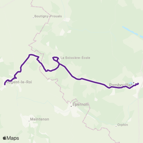 Île-de-France Mobilités Gare de Rambouillet - Prud'Homme <> La Gatine map