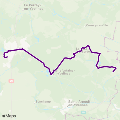 Île-de-France Mobilités Gare de Rambouillet - Prairie <> Les Ateliers map