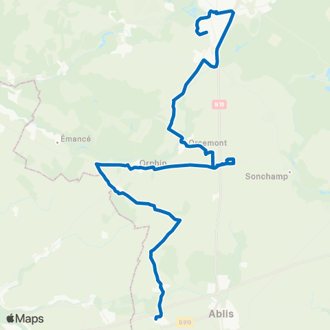 Île-de-France Mobilités Gourville <> Gare Rambouillet - Prairie map
