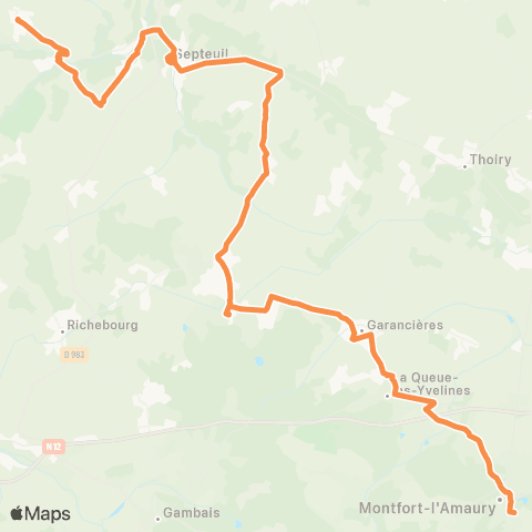 Île-de-France Mobilités Gare d'Orgerus Béhoust <> Mairie map