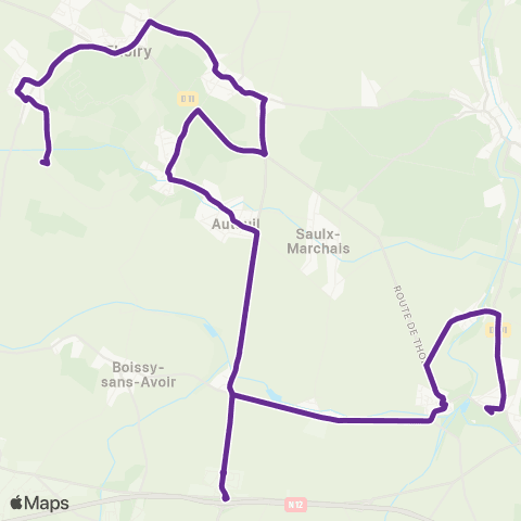 Île-de-France Mobilités Gare de Montfort-l'Amaury - Méré <> Collège St-Simon map