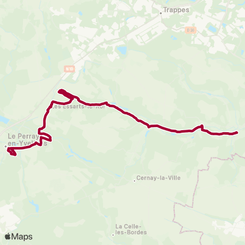 Île-de-France Mobilités Gare du Perray <> Gare de St-Rémy-les-Chevreuse map
