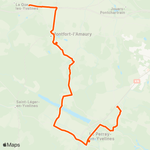 Île-de-France Mobilités Gare de Montfort-l'Amaury - Méré <> Gare des Essarts-le-Roi map