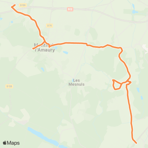 Île-de-France Mobilités Collège Maurice Ravel <> Gare des Essarts-le-Roi map