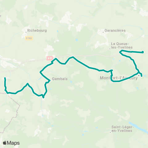 Île-de-France Mobilités Gare de Montfort-l'Amaury - Méré <> Thionville-s/-Opton map