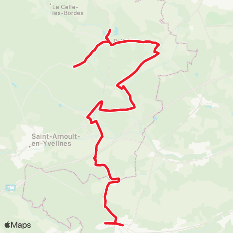 Île-de-France Mobilités Gare de Dourdan <> Moutiers map