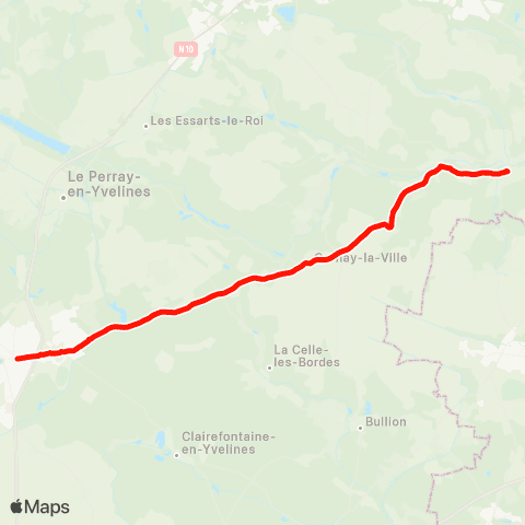 Île-de-France Mobilités Gare de Rambouillet <> Gare de St-Rémy-les-Chevreuse map