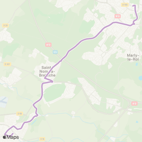 Île-de-France Mobilités Gare rout. des Clayes <> Gare St-Germain-en-Laye - Rue Thiers map