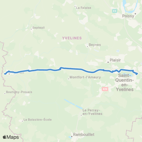 Île-de-France Mobilités ZAC la Prévôté <> St-Quentin - Gare rout. Paul Delouvrier map