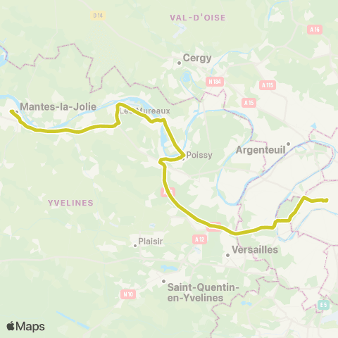 Île-de-France Mobilités Paris St-Lazare <> Gare rout. Mantes-la-Jolie - Quai 9 map