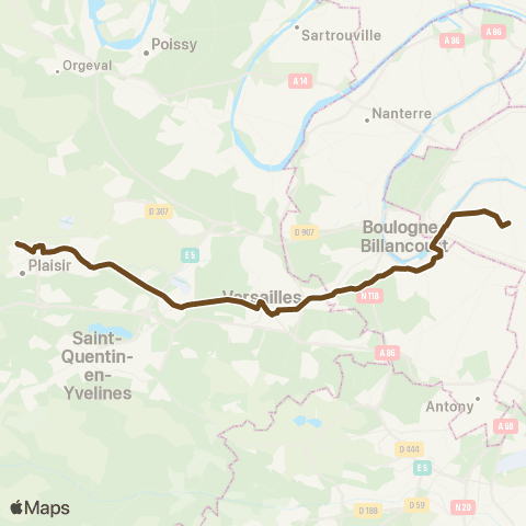 Île-de-France Mobilités Gare Montparnasse <> Gare de Plaisir Grignon - Quai 7 map