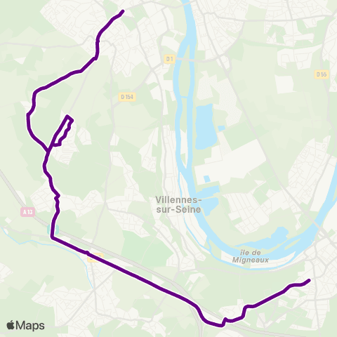 Île-de-France Mobilités Lycée le Corbusier <> Avenue de Triel map
