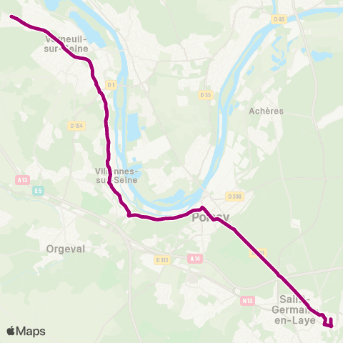Île-de-France Mobilités Pl. Royale - Gambetta <> Allée des Clairières map
