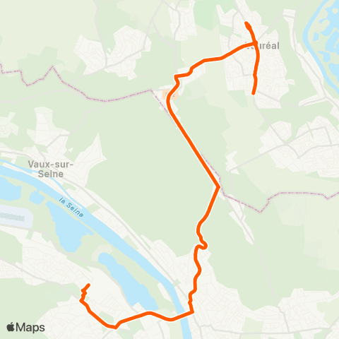 Île-de-France Mobilités Les Valanchards <> Notre-Dame Chemin Vert map