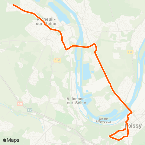 Île-de-France Mobilités Lycée le Corbusier <> Allée des Clairières map