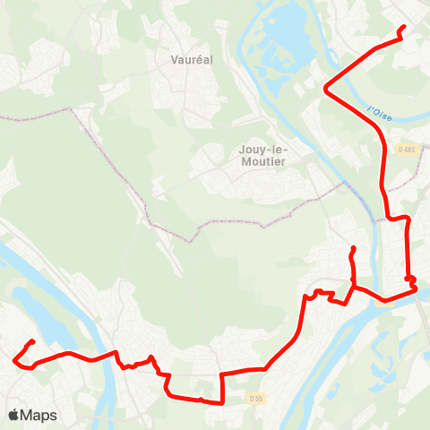 Île-de-France Mobilités Gare de Vernouillet-Verneuil (1b) <> Gare de Cergy Préf. - Éco-Station Bus - Quai M map