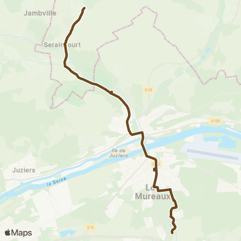 Île-de-France Mobilités Gare de Meulan - Hardricourt <> Collège de la Montcient / Gaillon map