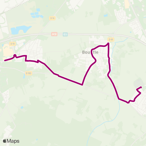 Île-de-France Mobilités Collège Léonard de Vinci <> Le Petit Moulin map