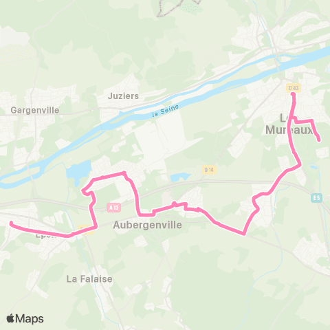 Île-de-France Mobilités Gare des Mureaux (B2) <> D 113 map