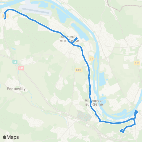 Île-de-France Mobilités Lycée le Corbusier <> Gare des Mureaux (B3) map
