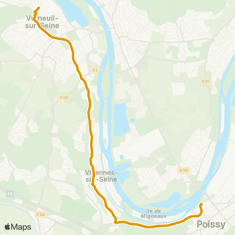 Île-de-France Mobilités Notre-Dame Chemin Vert <> Gare rout. N. (A5) map