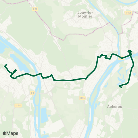 Île-de-France Mobilités Lycée Louise Weiss <> Gare de Vernouillet-Verneuil (1b) map