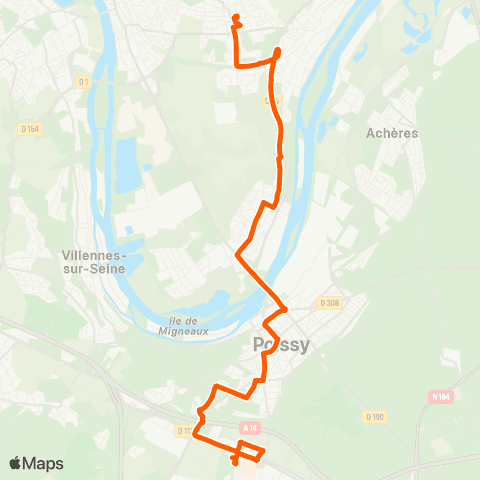 Île-de-France Mobilités Les Ouches <> Collège André Derain map