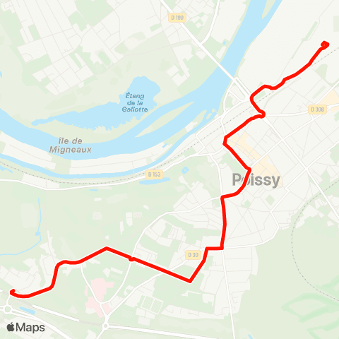 Île-de-France Mobilités Stellantis <> La Coudraie map
