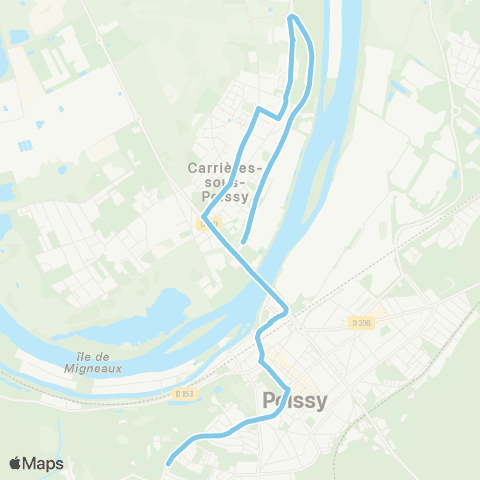 Île-de-France Mobilités Lycée le Corbusier <> Pont Neuf map