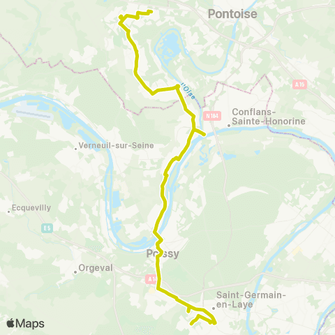 Île-de-France Mobilités Lycée Léonard de Vinci <> Cergy St-Christophe RER map