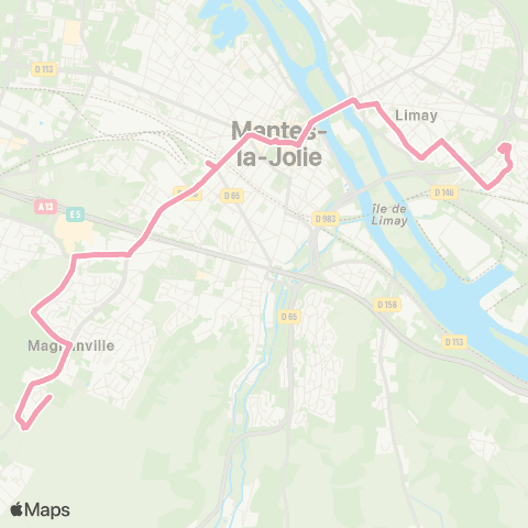 Île-de-France Mobilités Lycée Léopold Sédar Senghor <> Gare rout. de Mantes-la-Ville - Quai 32 map