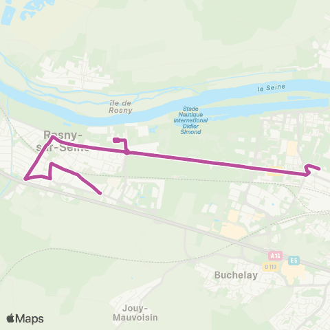 Île-de-France Mobilités Gare de Rosny-s/-Seine <> Gare de Rosny-s/-Seine map