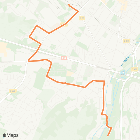 Île-de-France Mobilités Gare rout. de Mantes-la-Ville - Quai 21 <> Lycée Camille Claudel map