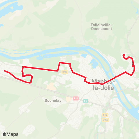 Île-de-France Mobilités Hôp. François Quesnay <> Fossés Rouges map
