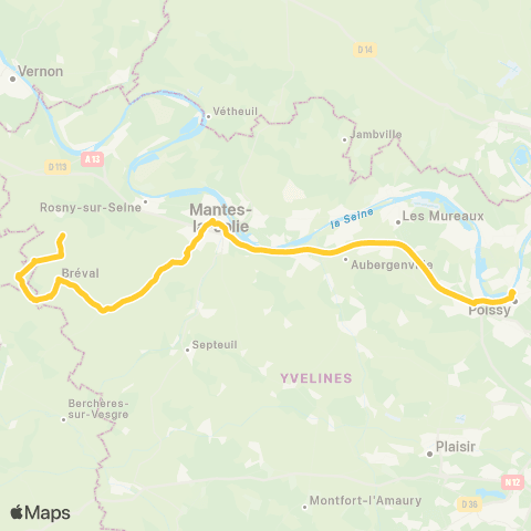Île-de-France Mobilités Lycée <> Gare rout. de Mantes-la-Ville - Quai 24 map